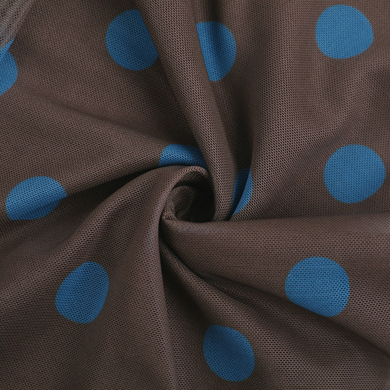 Polka dot A line ruched mesh mini skirt  | Festival Outfits Women