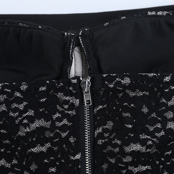 Halter lace zip-up corset backless top  | Festival Outfits Women