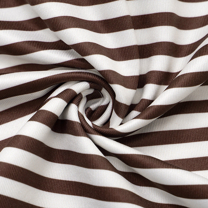 Halter self tie striped print backless v neck top  | Festival Outfits Women