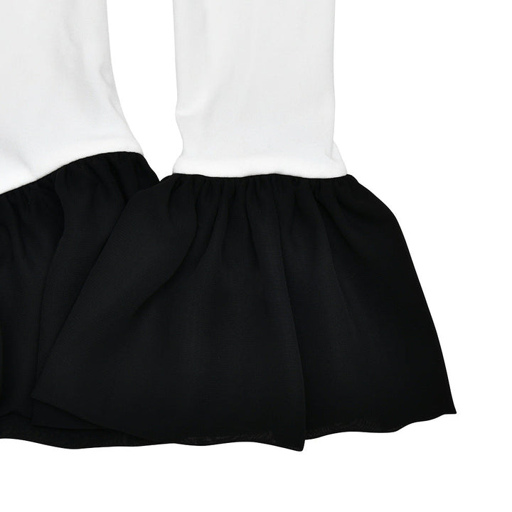 High neck long flared sleeve zip-up contrast romper  | Festival Outfits Women