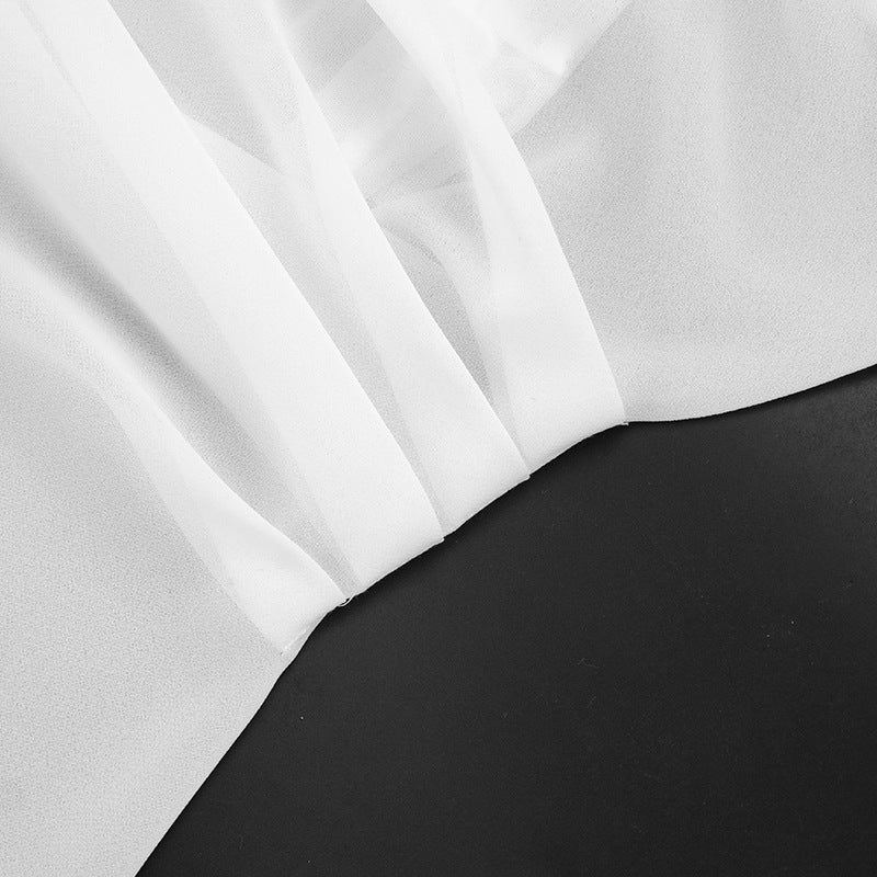 Irregular ruched chiffon backless cami mini dress  | Festival Outfits Women