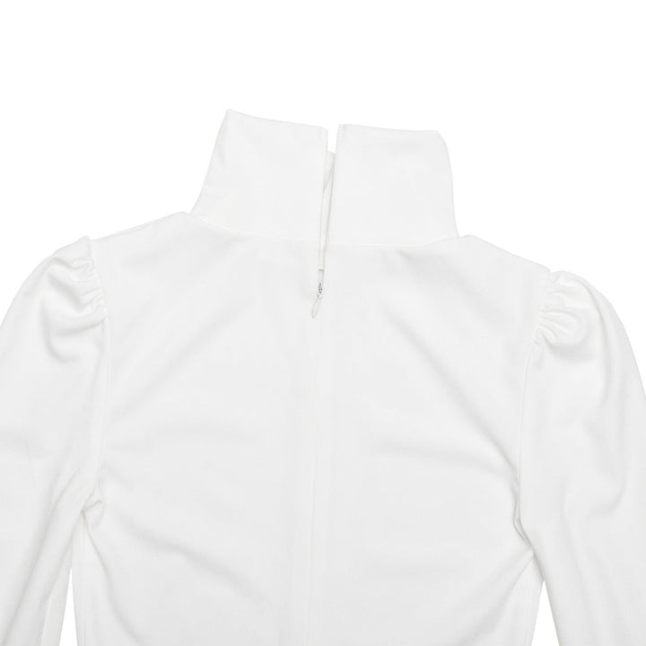 High neck long flared sleeve zip-up contrast romper  | Festival Outfits Women