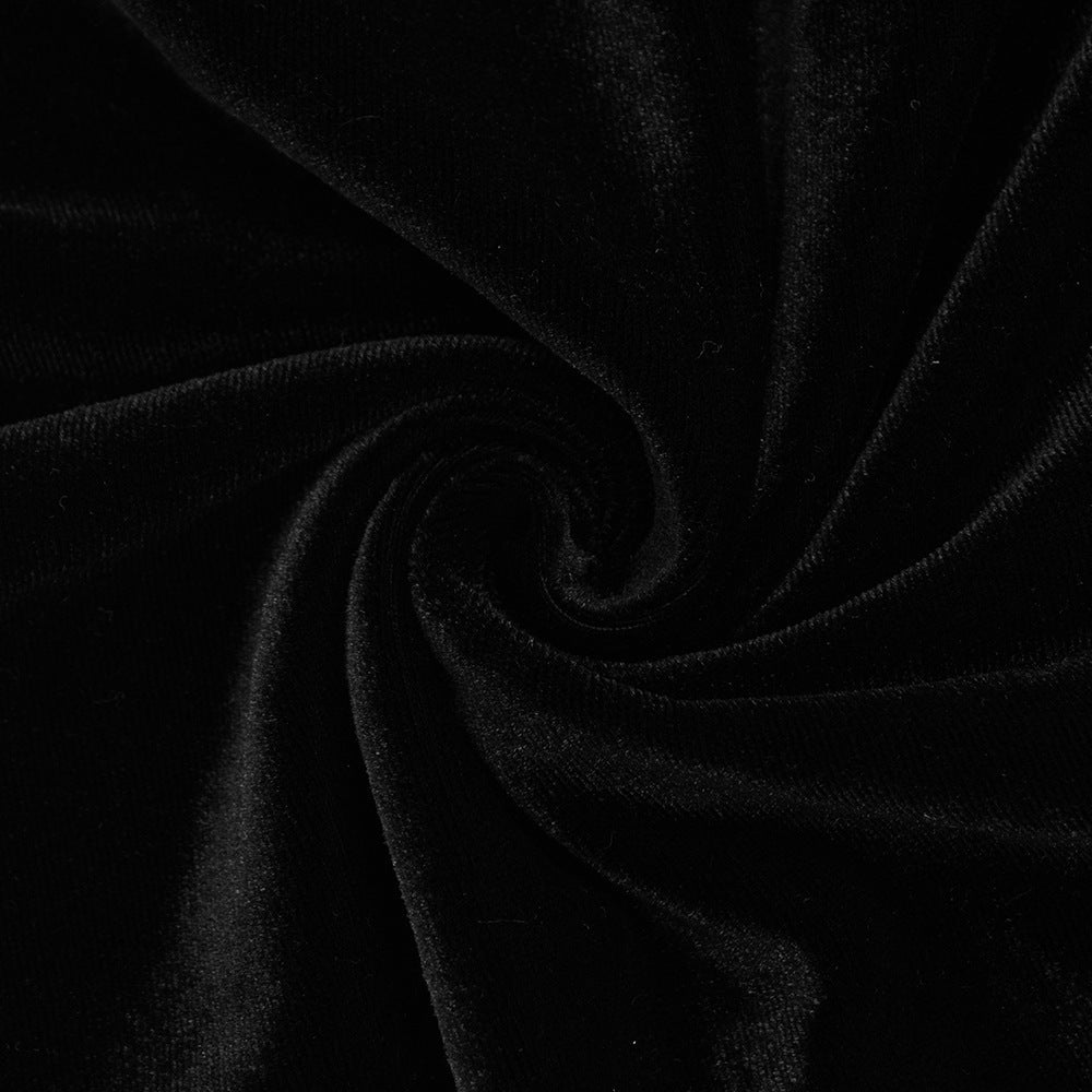 High neck long sleeve mesh velvet maxi dress  | Festival Outfits Women