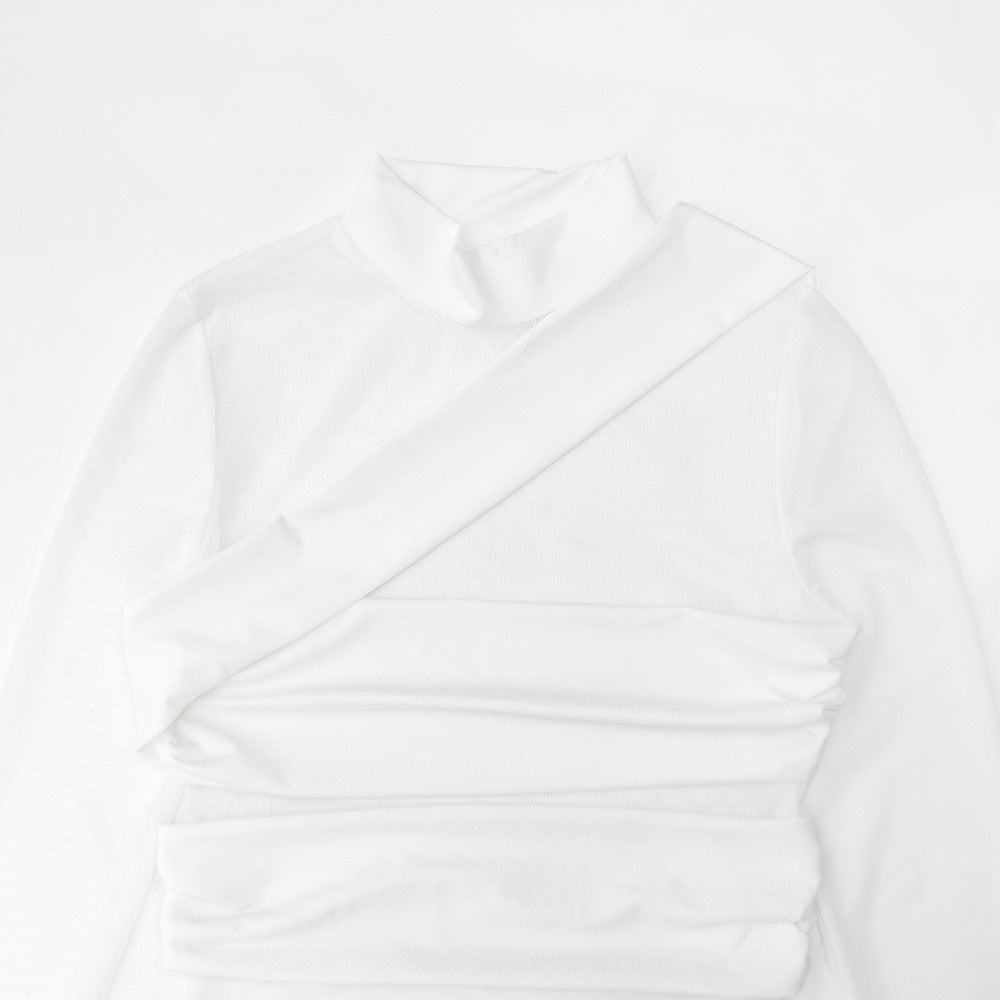 Long sleeve high neck mesh button bodysuit  | Festival Outfits Women