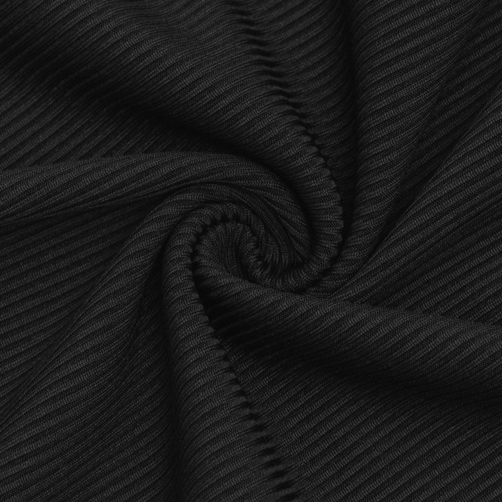 Ribbed long sleeve hollow out irregular top  | Festival Outfits Women