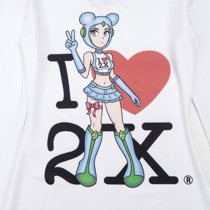 Long sleeve characters print contrast mini dress  | Festival Outfits Women