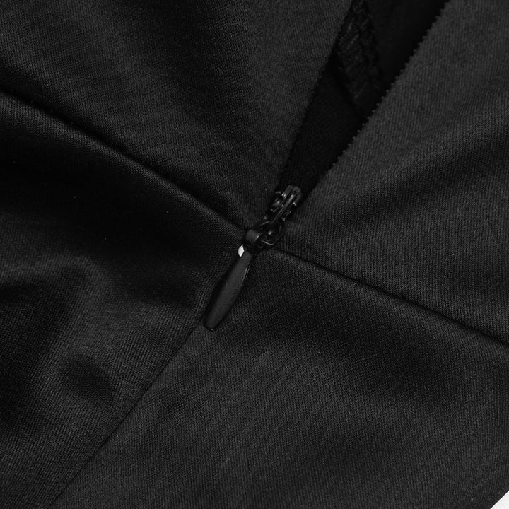 Lace hem pleated zip-up lace up satin midi dress  | Festival Outfits Women