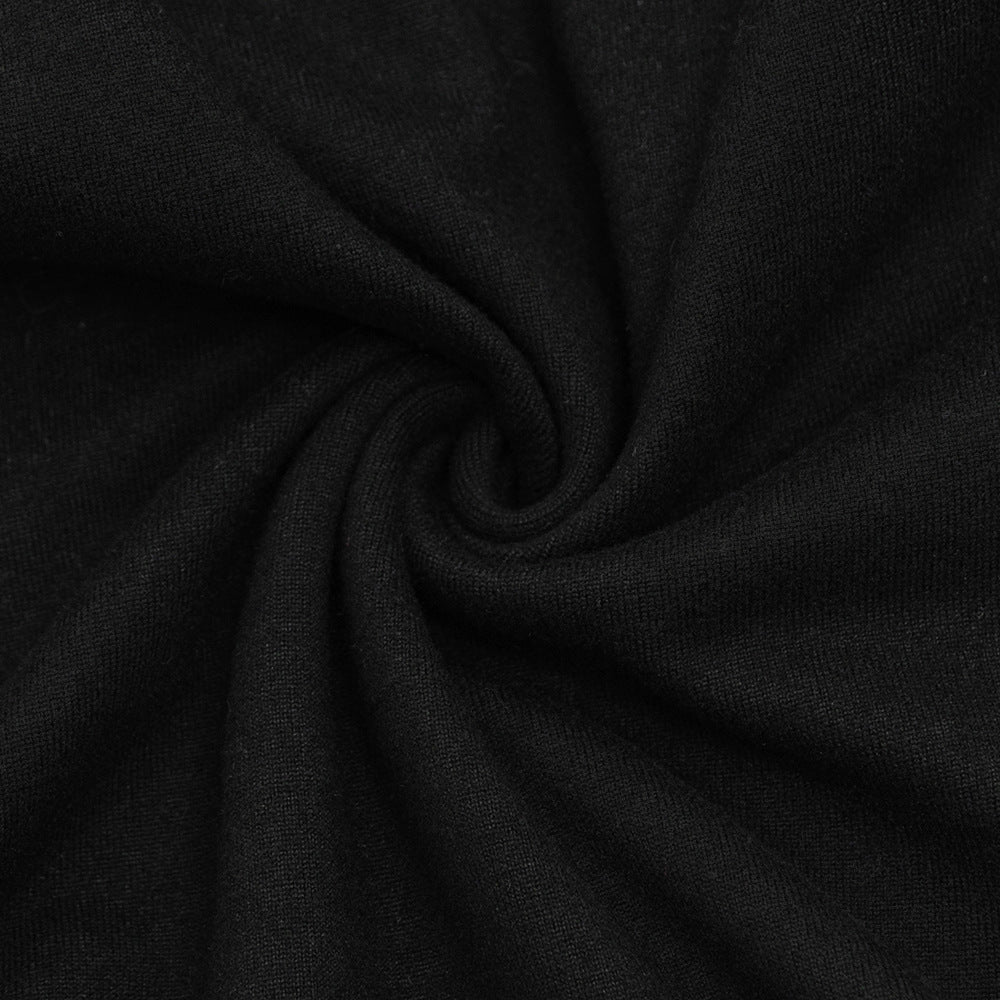 Off shoulder long sleeve hollow out solid top  | Festival Outfits Women