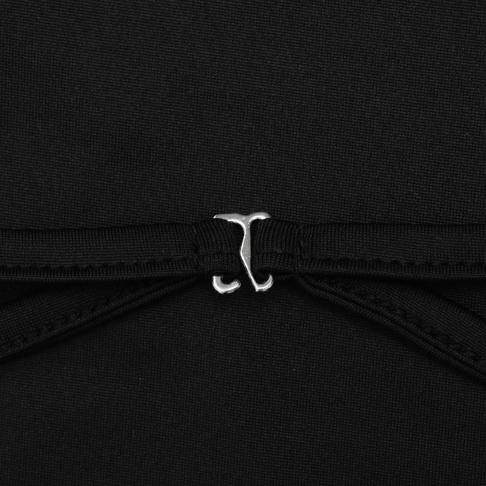 Long sleeve square neck cross back solid bodysuit  | Festival Outfits Women