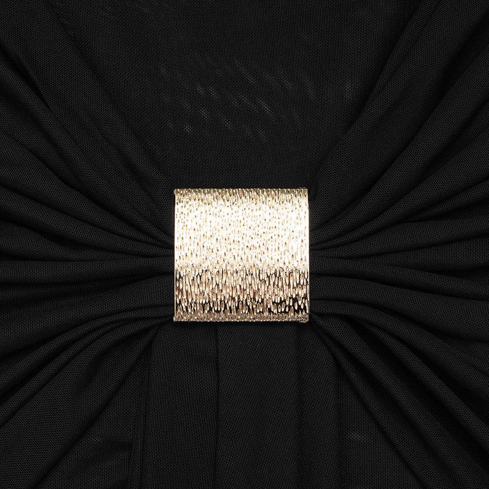 Halter self tie mesh ruched v neck maxi dress  | Festival Outfits Women