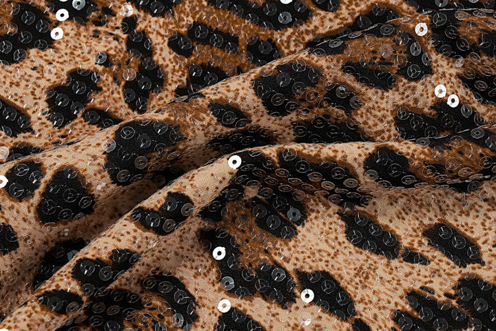 Leopard print glitter backless tube mini dress  | Leopard Print Mini Dress