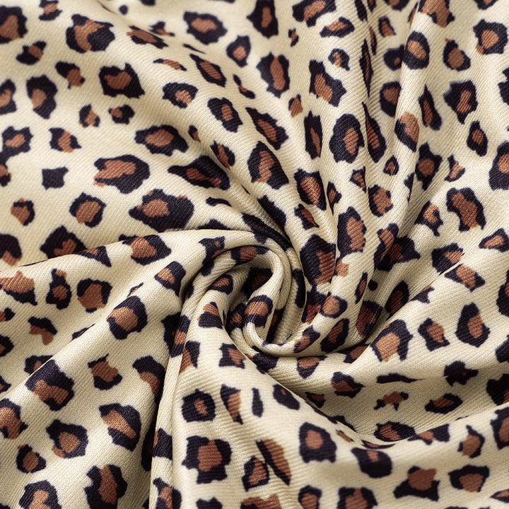 Leopard print cross back self tie backless romper