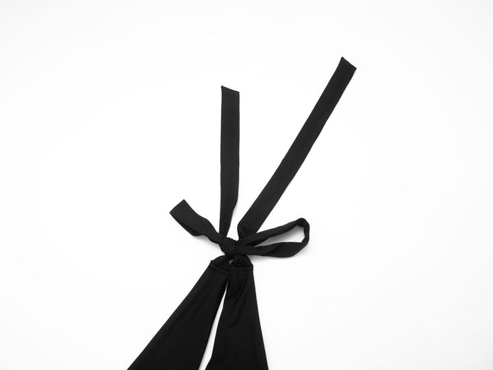 Self tie halter cowl neck irregular low rise pant set