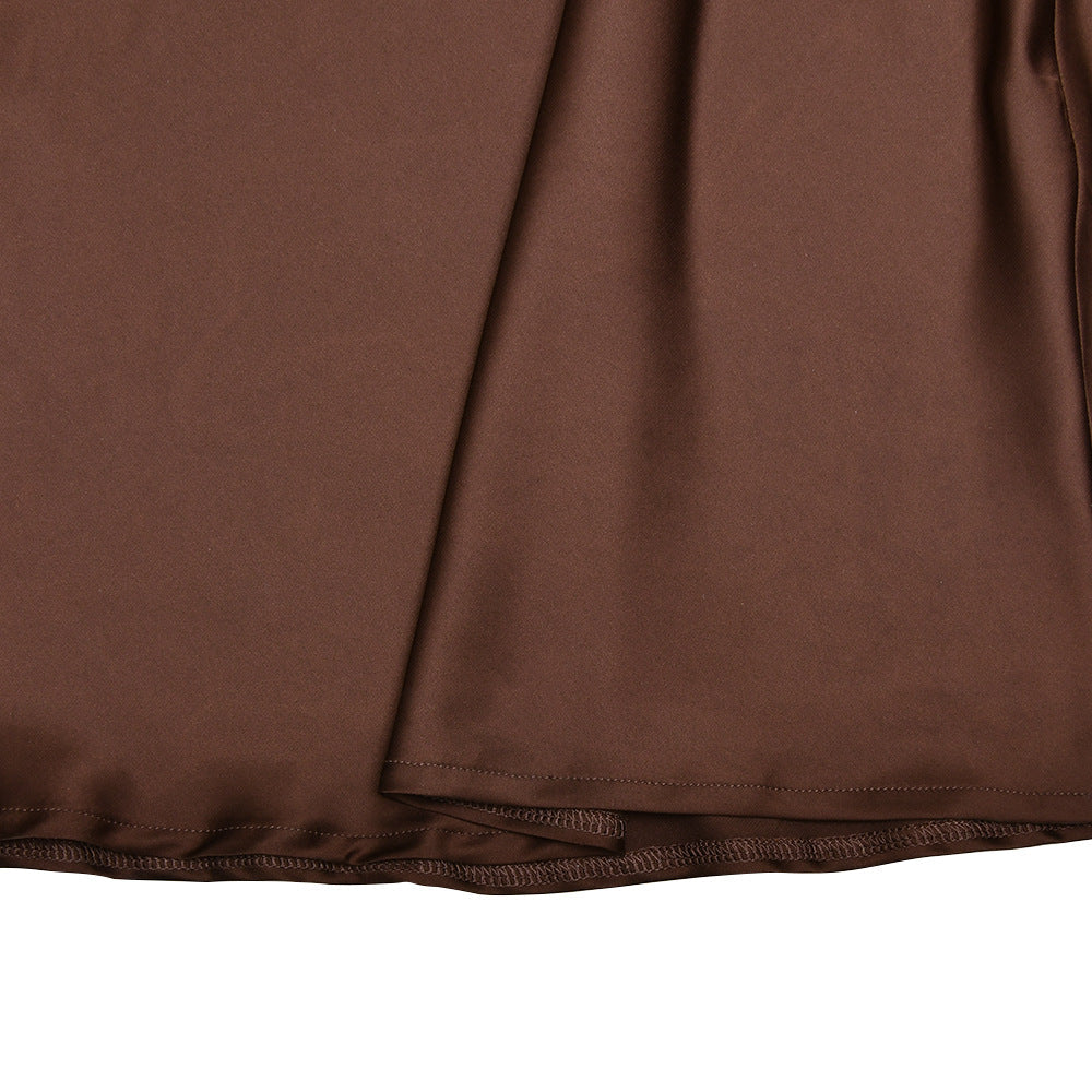 Ruched u neck backless solid cami maxi dress