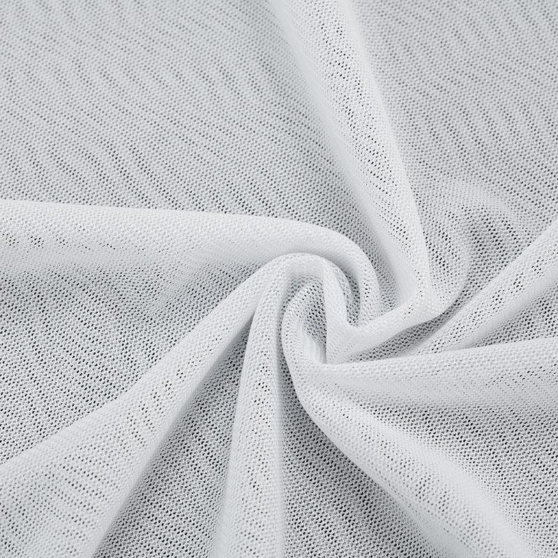 Long sleeve crewneck mesh letter pattern gloves pant set