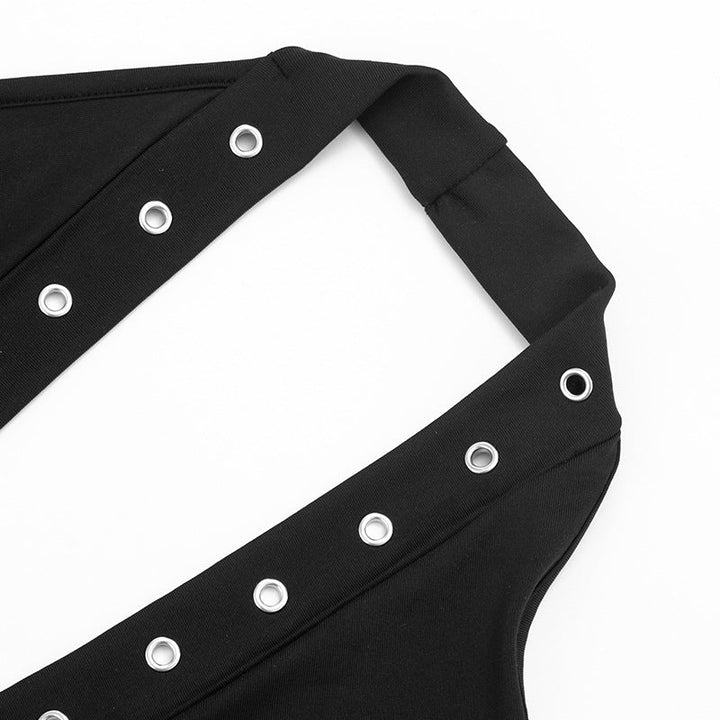 Halter self tie cowl neck hollow out pant set