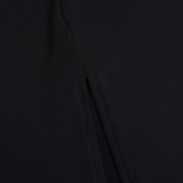 Lace hem slit v neck backless cami maxi dress