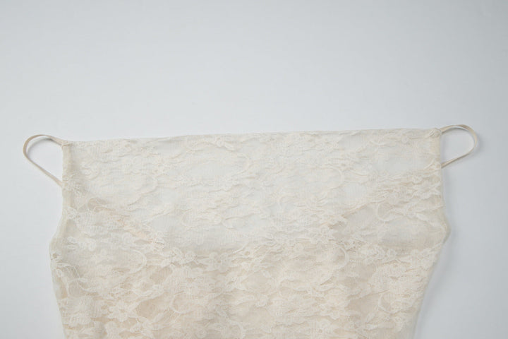 Cowl neck lace backless solid cami maxi dress