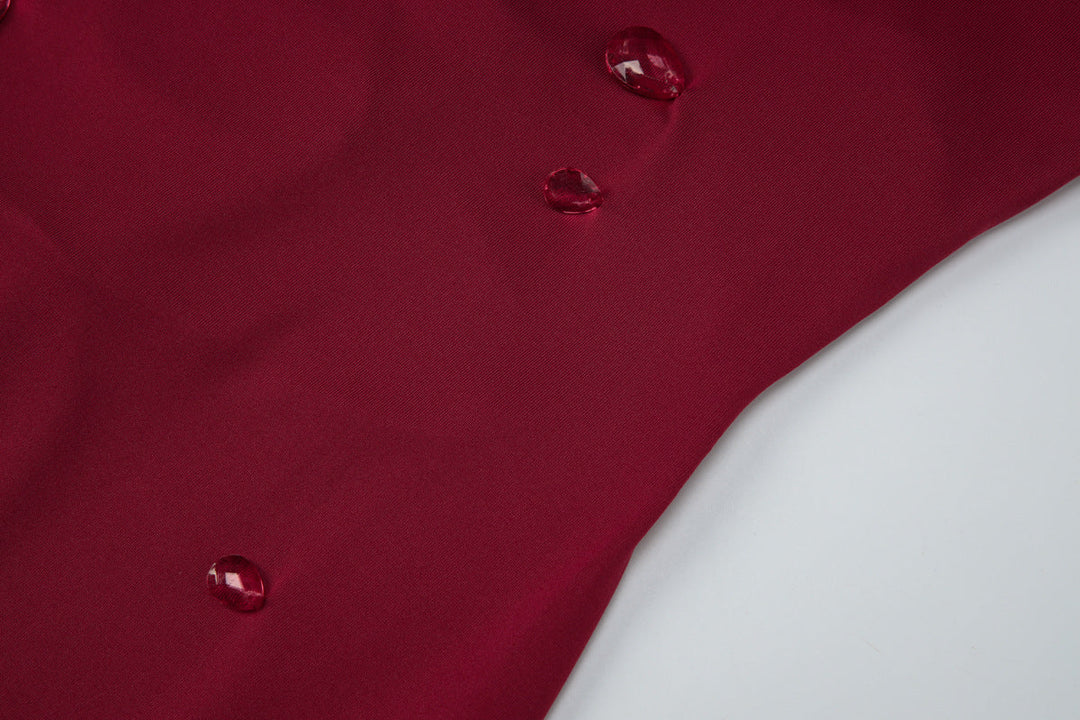 Cross back self tie water droplet applique mini dress