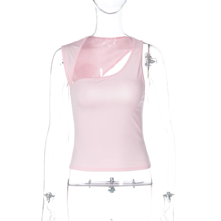 Irregular sleeveless solid tank top