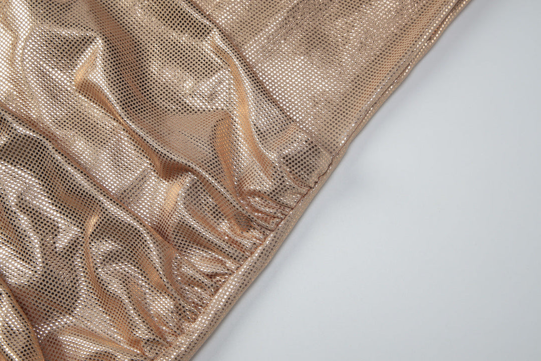 Ruched polka dot backless tube mini dress