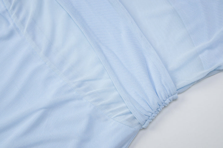 Irregular mesh patchwork backless maxi dress