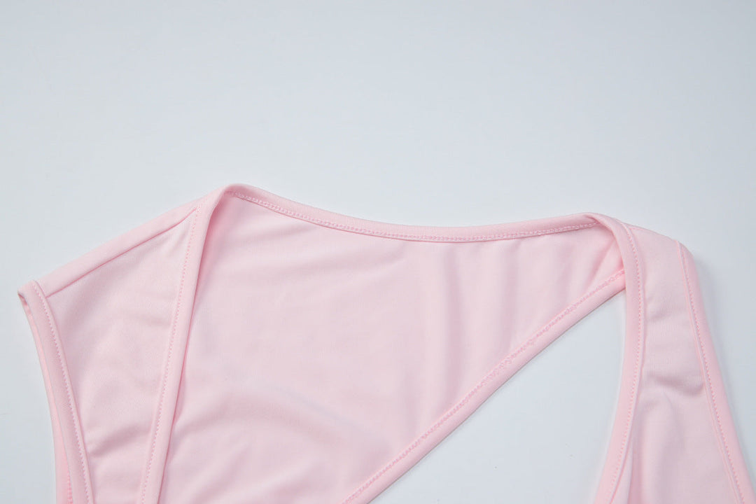 Irregular sleeveless solid tank top