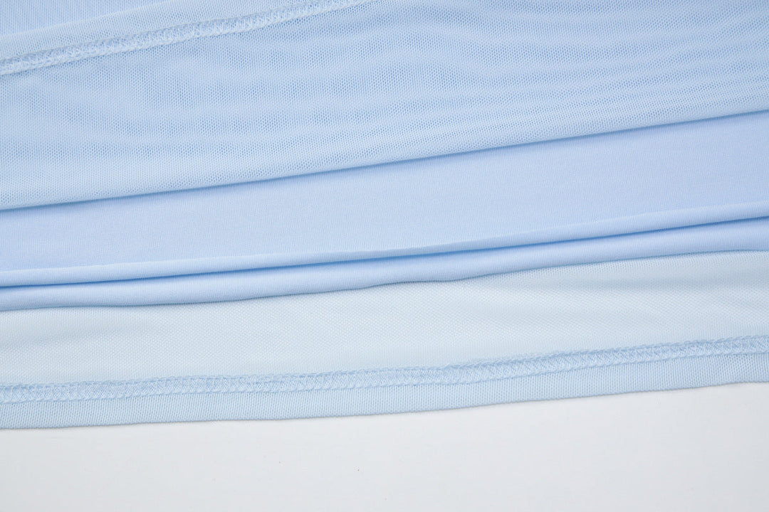 Irregular mesh patchwork backless maxi dress