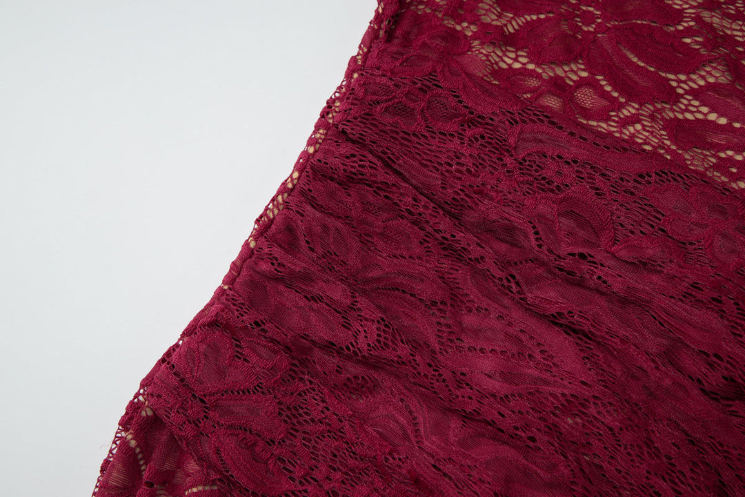 Square neck lace backless cami maxi dress