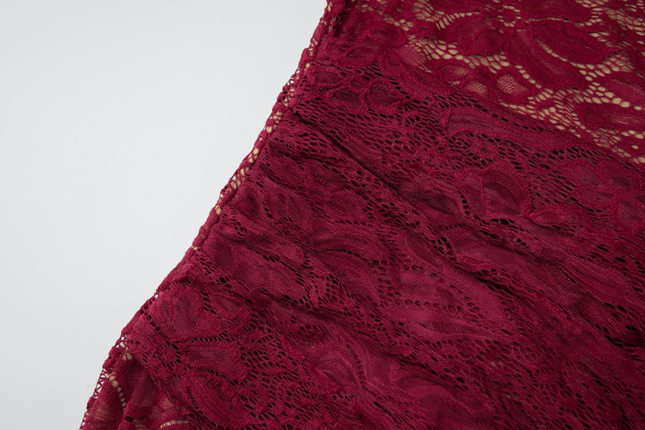 Square neck lace backless cami maxi dress