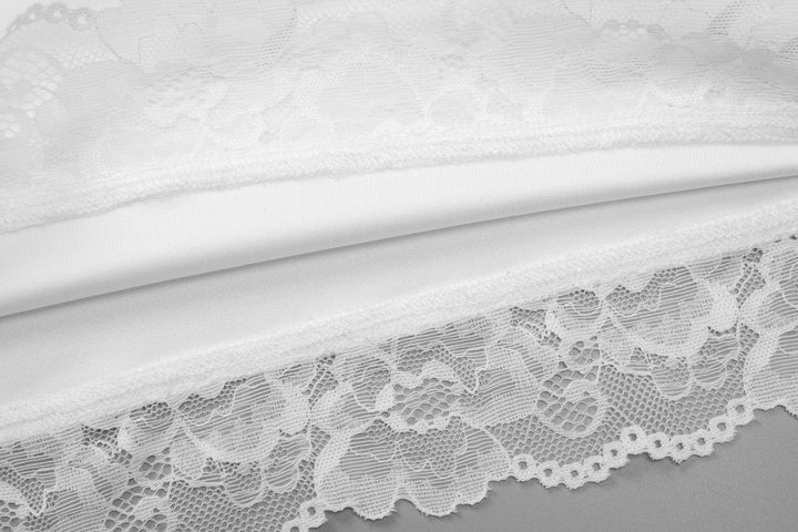 Lace hem v neck backless solid tank top