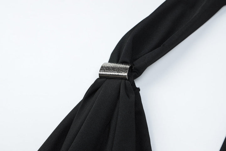 Halter irregular v neck backless low rise pant set