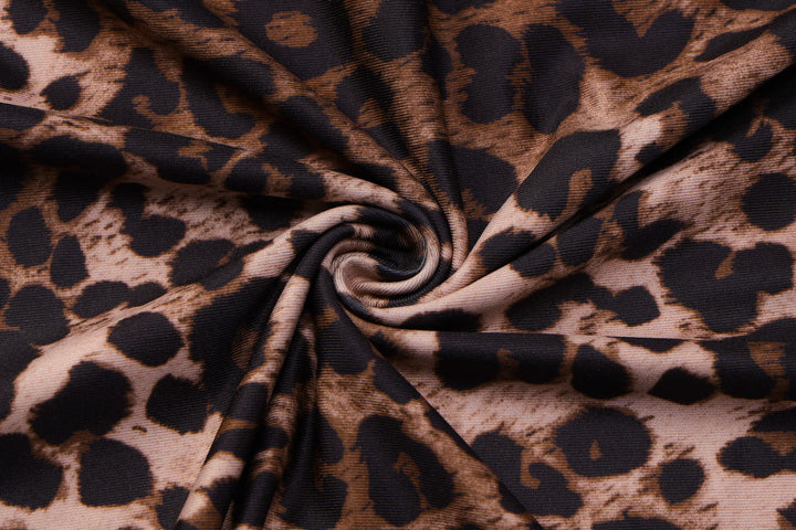 Leopard print contrast maxi skirt