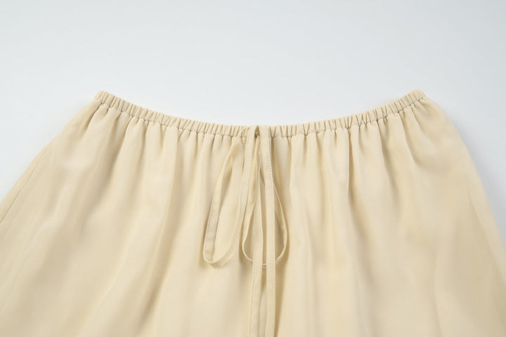 Long sleeve v neck button chiffon lace maxi skirt set