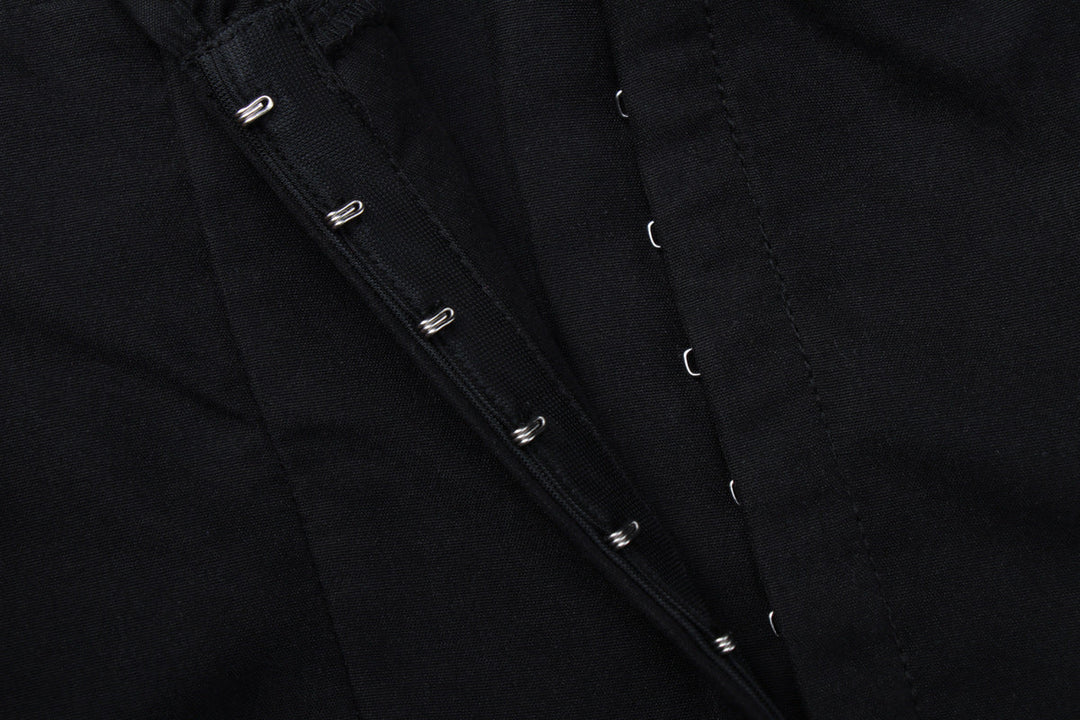 Turnover collar short sleeve button ruched top