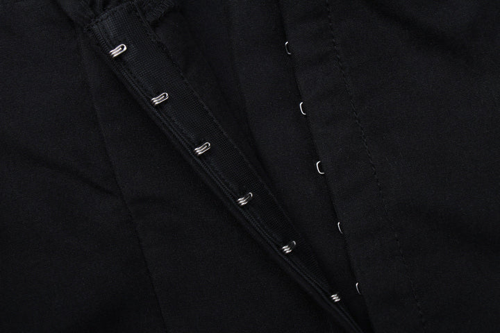 Turnover collar short sleeve button ruched top