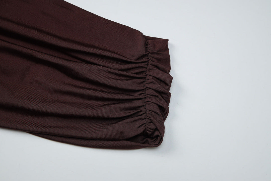 Ruched one shoulder irregular solid mini dress