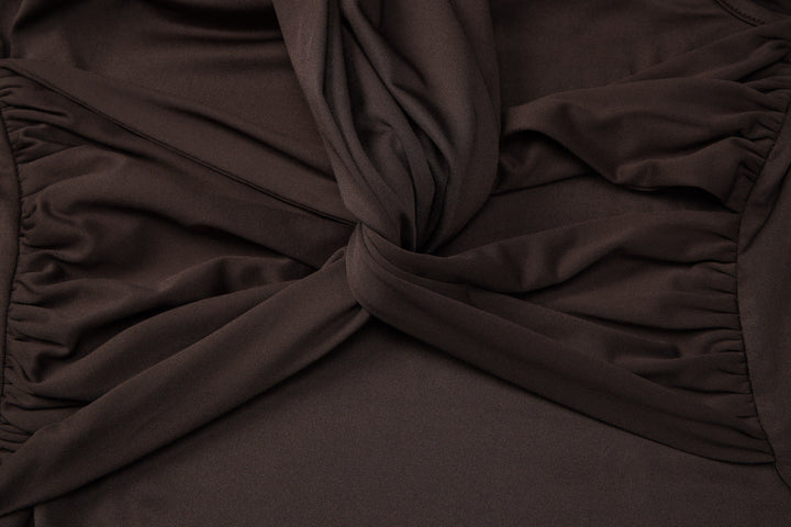 Irregular one shoulder hollow out solid maxi dress