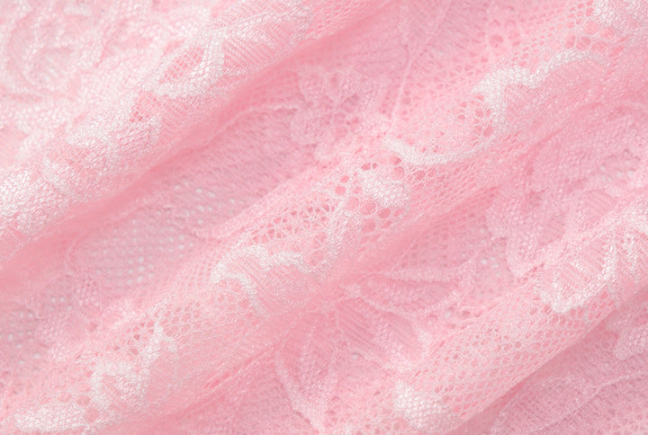 One shoulder irregular lace see through top