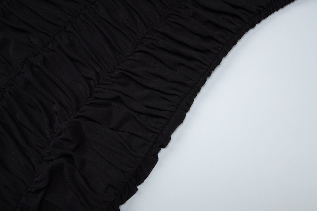 Halter ruched backless solid mini dress