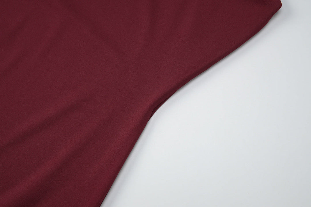 Irregular cowl neck backless spaghetti strap maxi dress