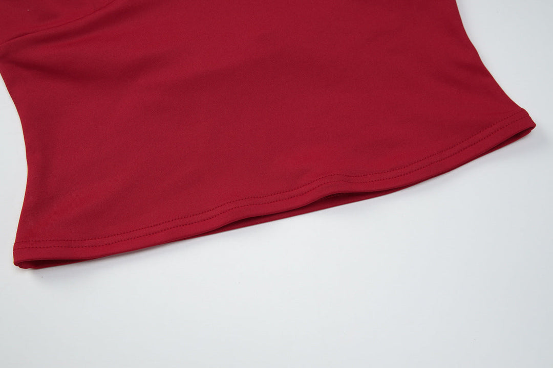 Halter self tie v neck backless solid top