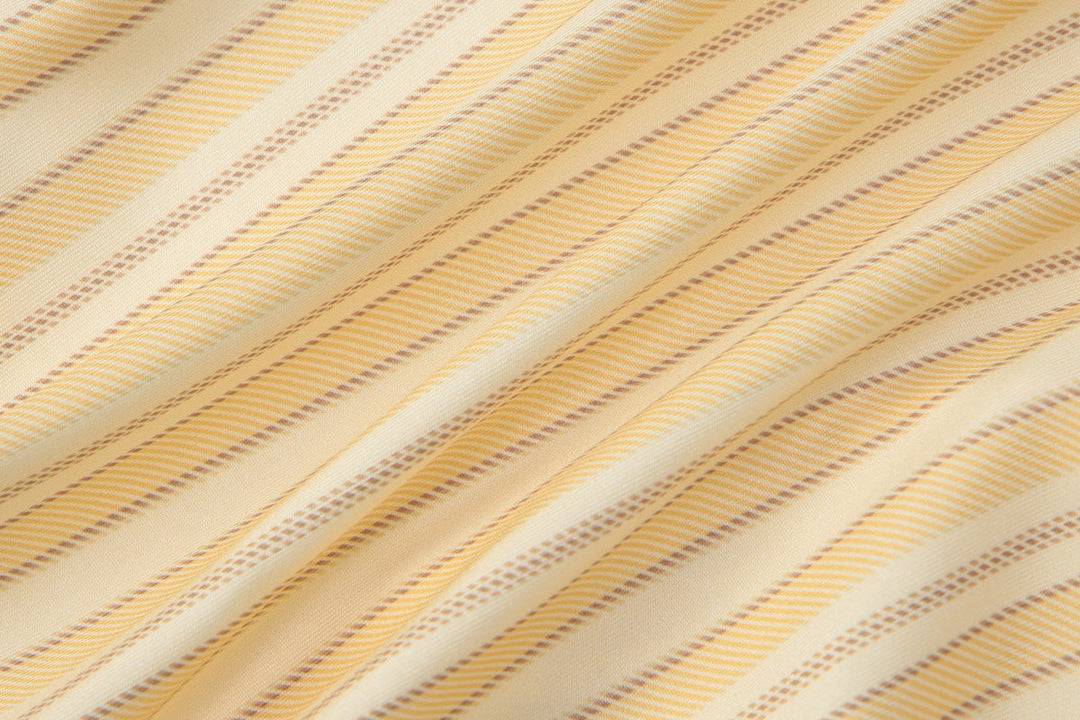 Short sleeve v neck striped button top