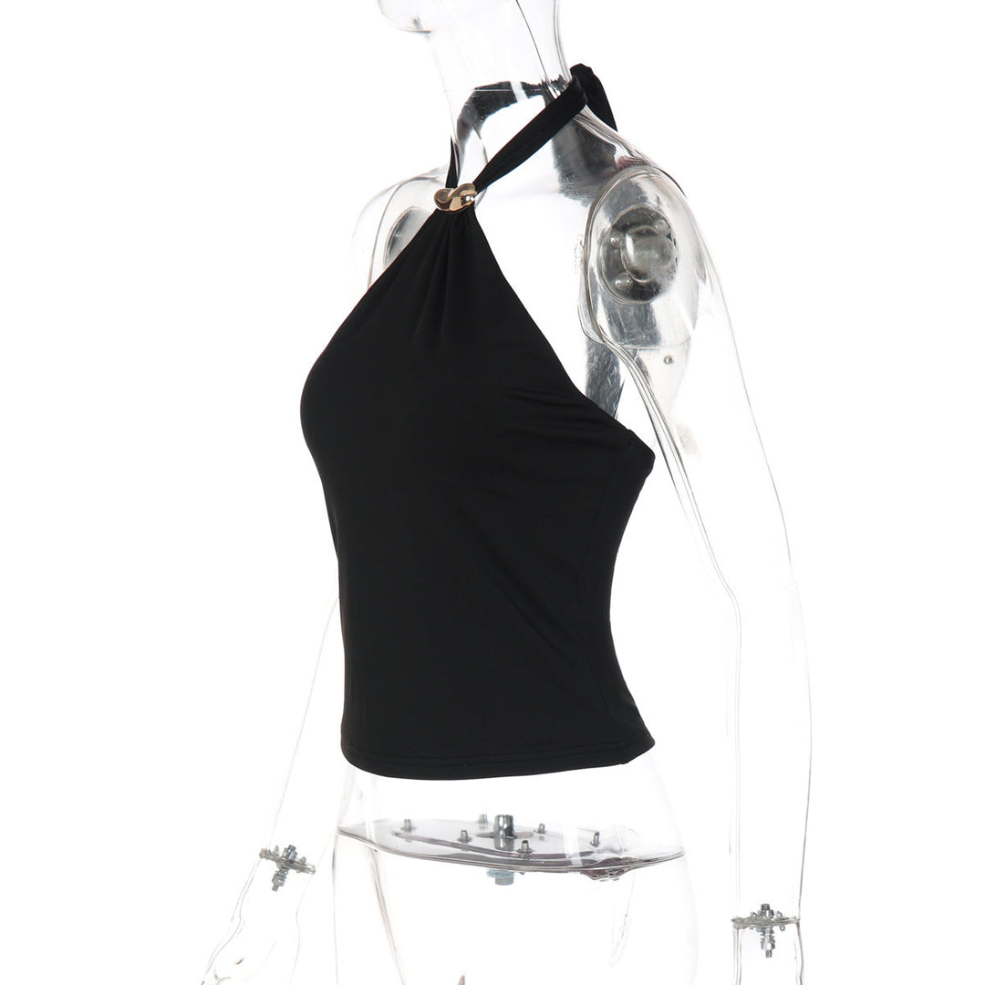 Halter self tie backless solid top