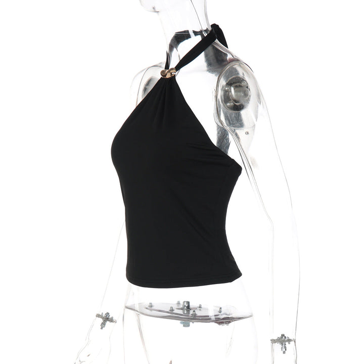 Halter self tie backless solid top