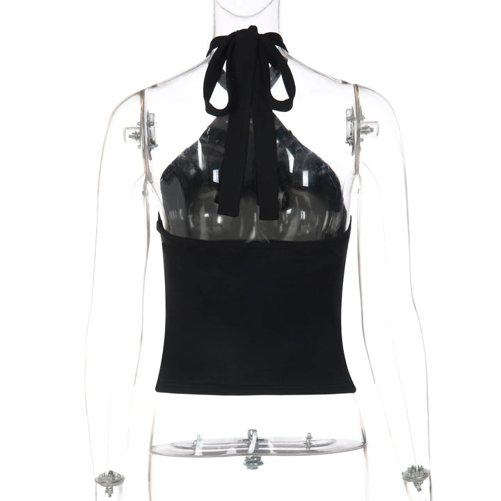 Halter self tie backless solid top