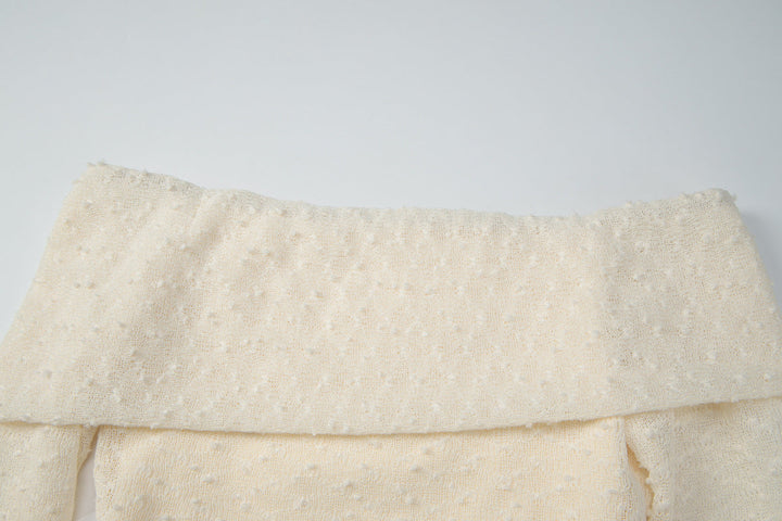 Off shoulder long sleeve irregular backless top