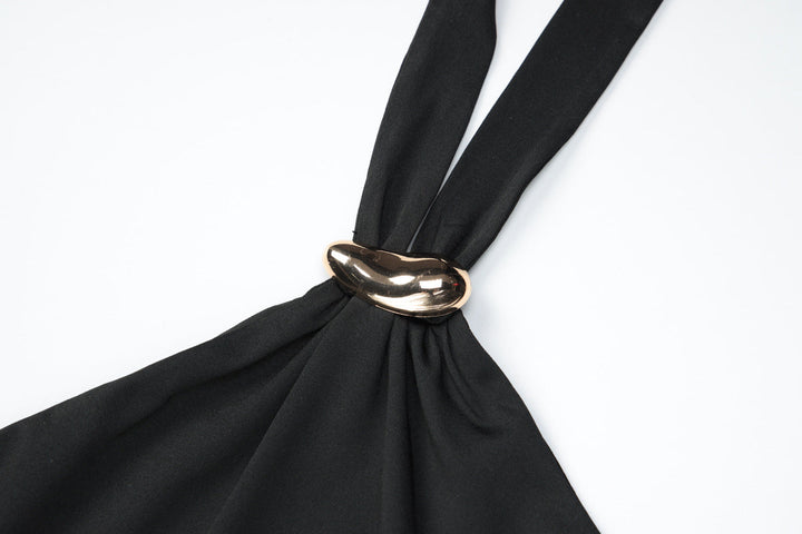 Halter self tie backless solid top