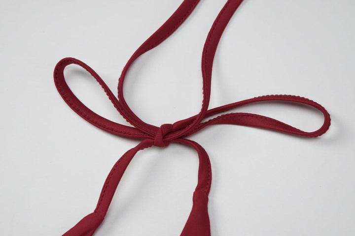 Halter self tie cowl neck tassels backless top