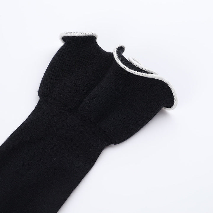 Long flared sleeve ruffle round neck mini dress